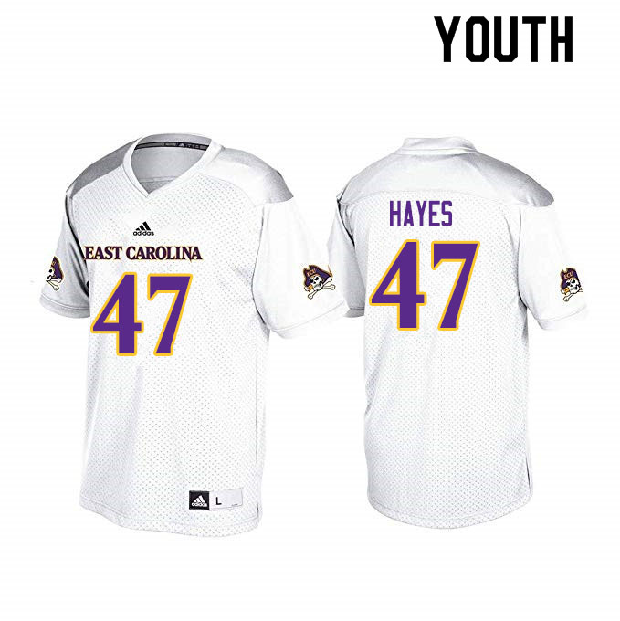 Youth #47 Trevon Hayes ECU Pirates College Football Jerseys Sale-White - Click Image to Close